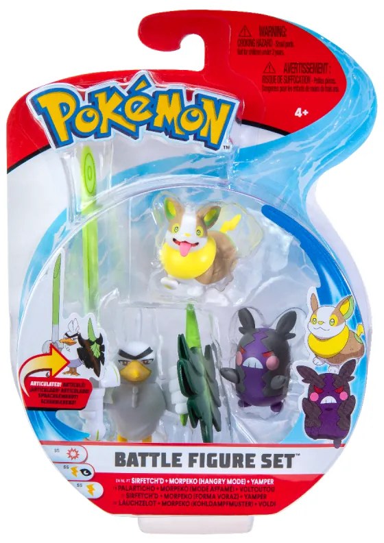POKEMON Set 3 figurine - SirfetchD + Morpeko + Yamper