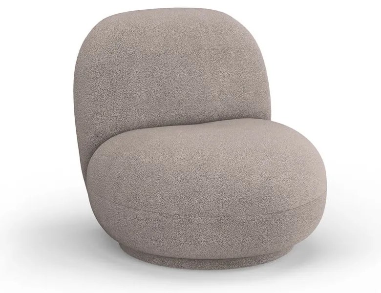 Fotoliu bej cu tapițerie din stofă bouclé Chuck – Micadoni Home