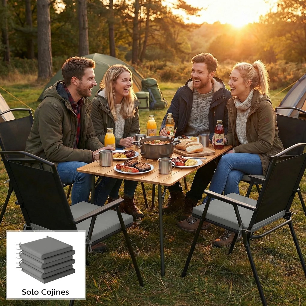 Outsunny Set pernuțe pentru scaune de sufragerie 46x42x7 cm 6 piese cu husă lavabilă și benzi hidrofug anti-UV Gri închis | Aosom Romania