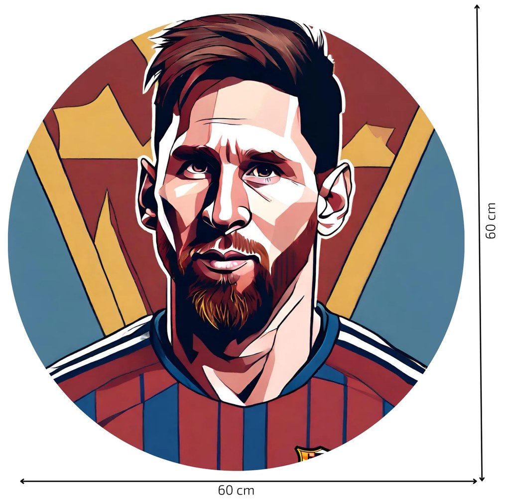 PIPPER. Autocolant circular de perete „MESSI” mărimea: 60cm