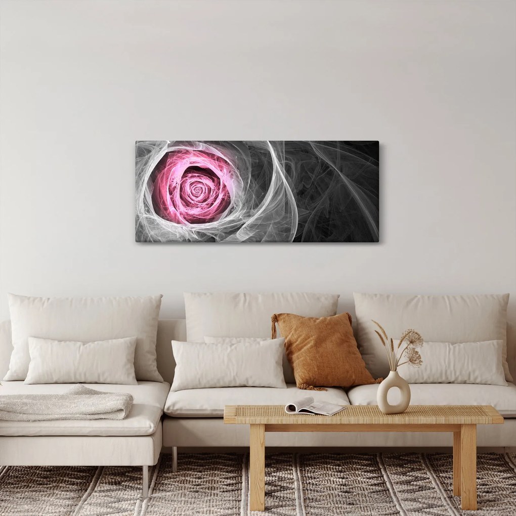 Tablou - Trandafir abstract, fucsia (120x50 cm)