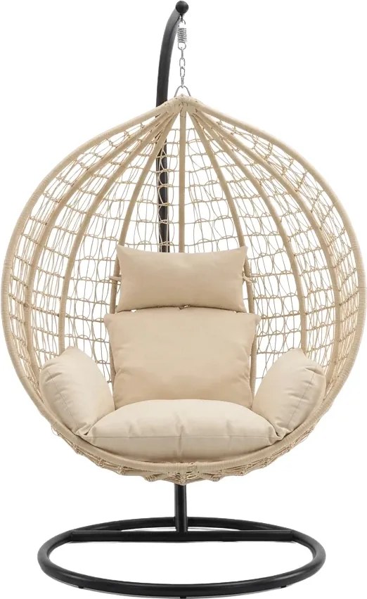 Scaun suspendat KOKON cu suport, bej