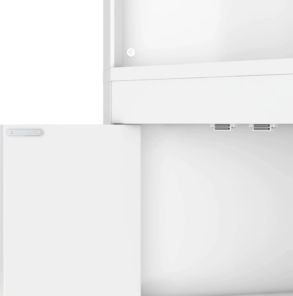 Dulap înalt pentru baie cu trei rafturi deschise, 49,5x35x170 cm, Alb