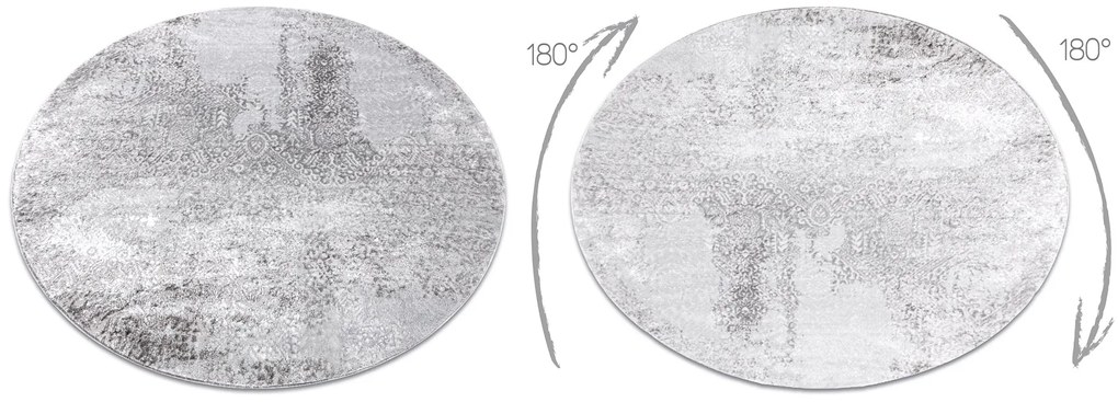 Covor MEFE modern Cerc 8731 Vintage - structural două niveluri de lână gri