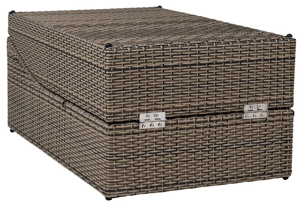 Șezlong Split, polyrattan, gri kubu, cu pernă