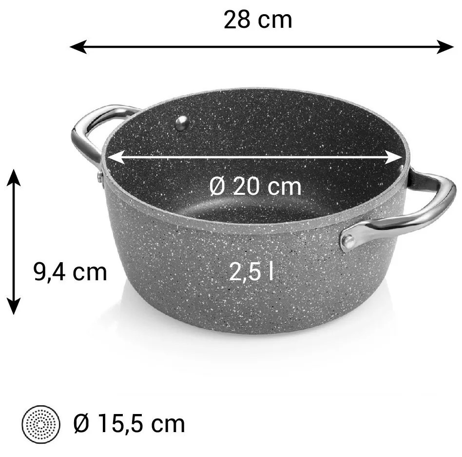 Tescoma i-PREMIUM Caserolă din piatră, diametru 20cm, 2,5 l, diam. 20 cm