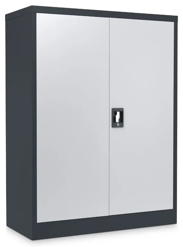 Dulap metalic universal mediu 90 x 40 x 120 cm, încuietoare cilindru, gri deschis - ral 7035