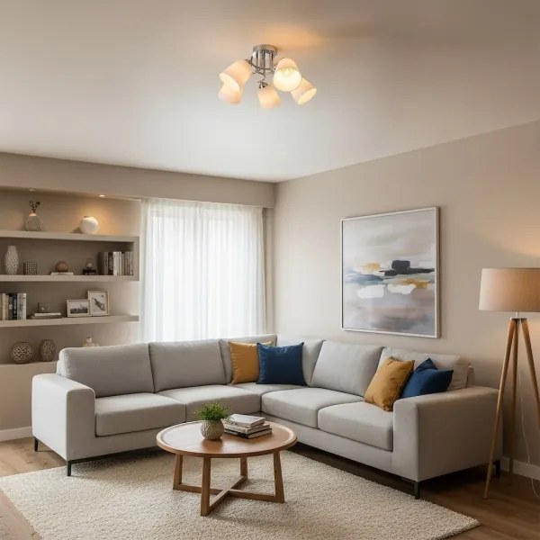 Lustră aplicată PAFOS 5xE27/15W/230V, crom lucios