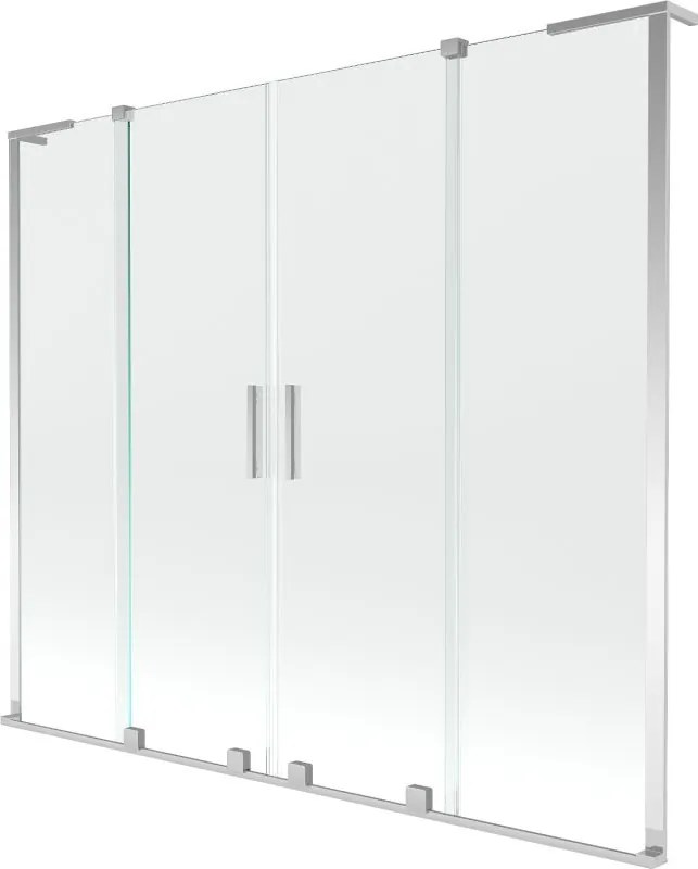 Mexen Velar L Duo paravan cadă cu 2 canaturi glisante 180 x 150 cm, transparent, crom - 896-180-003-02-01