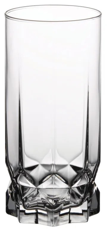 Set 6 pahare apa/suc, transparent/fumuriu, 325ml, Diamond