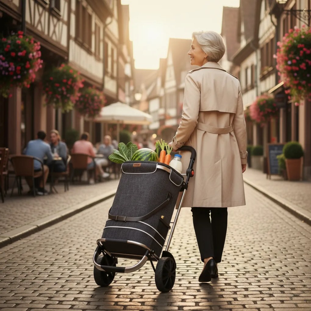 Geantă de cumpărături pe roți EASY, 50L, negru Jurhan