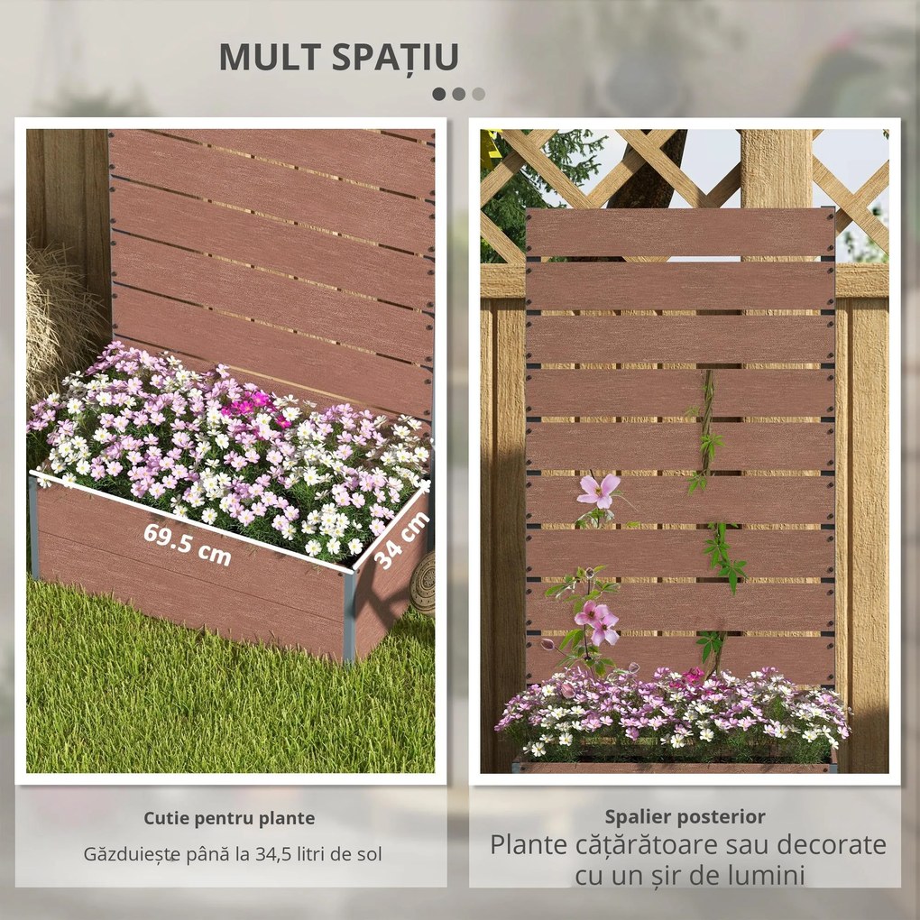 Outsunny Ghiveci de Gradina cu Spalier pentru Plante Cataratoare, Vita de Vie, Flori, Pat Independent Ridicat pentru Gradina, de Exterior