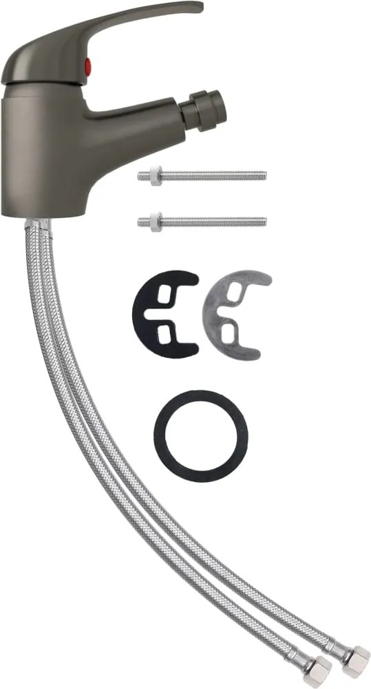 vidaXL Baterie mixer pentru bideu baie, gri, 13x12 cm