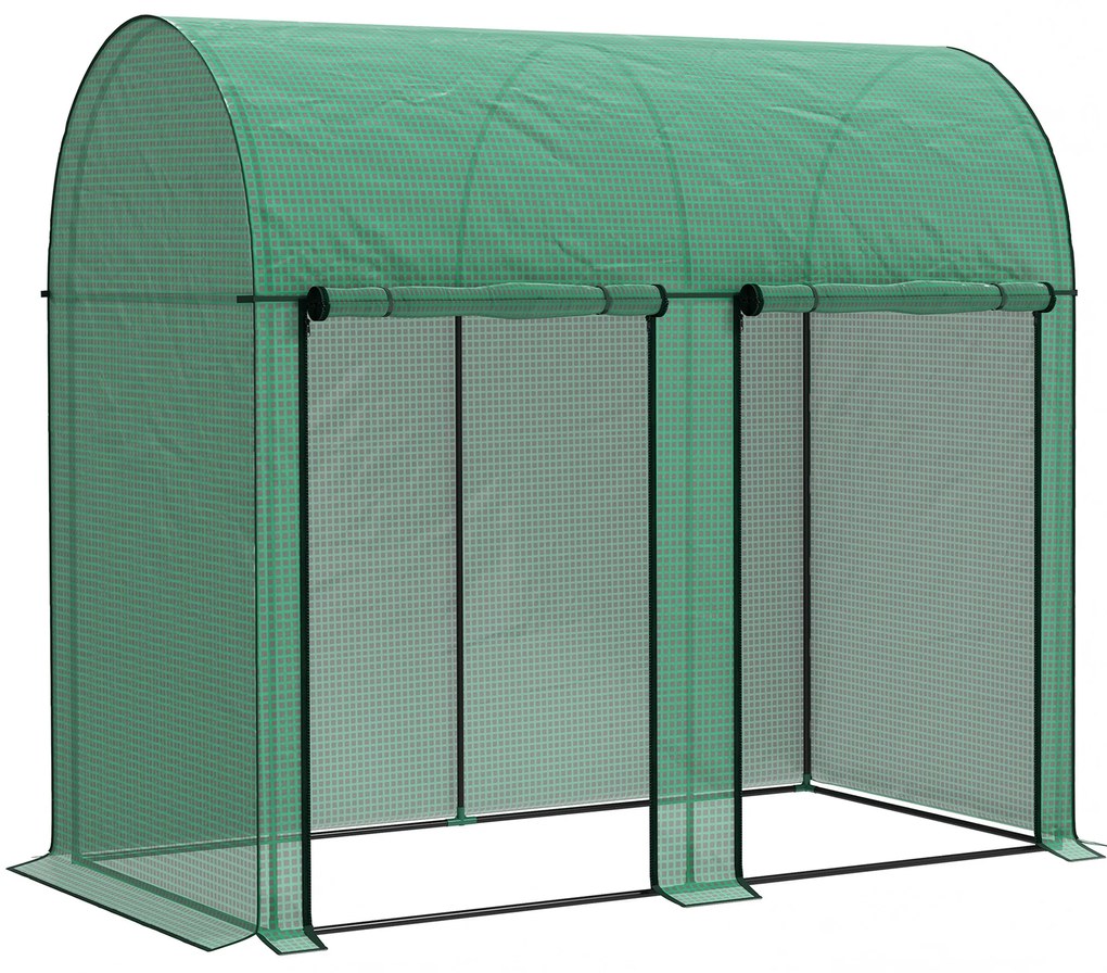 Outsunny Seră de grădină 2 m² dim. 2L x 1l x 1,78H m 2 Uși cu fermoar rulabile Oțel PE Densitate înaltă 140 g/m² Anti-UV alb | Aosom Romania