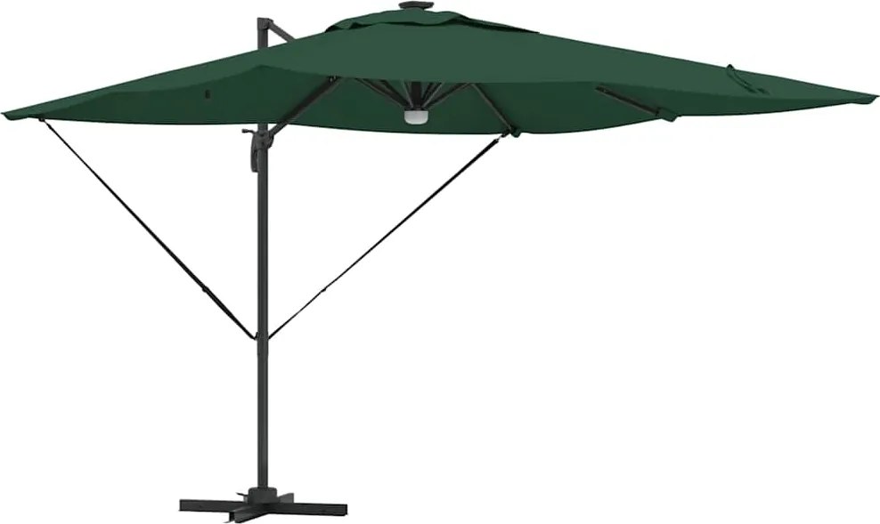 vidaXL Parasol Roma Verde 286 x 284 x 270 cm Aluminiu și poliester