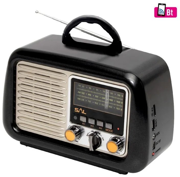 Radio retro, MP3-BT, 3 benzi