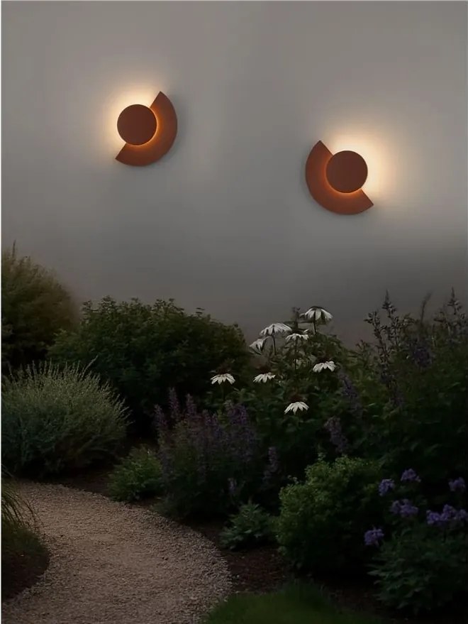 Aplica perete exterior lumina indirecta IP54 LED 3000K Gloo corten
