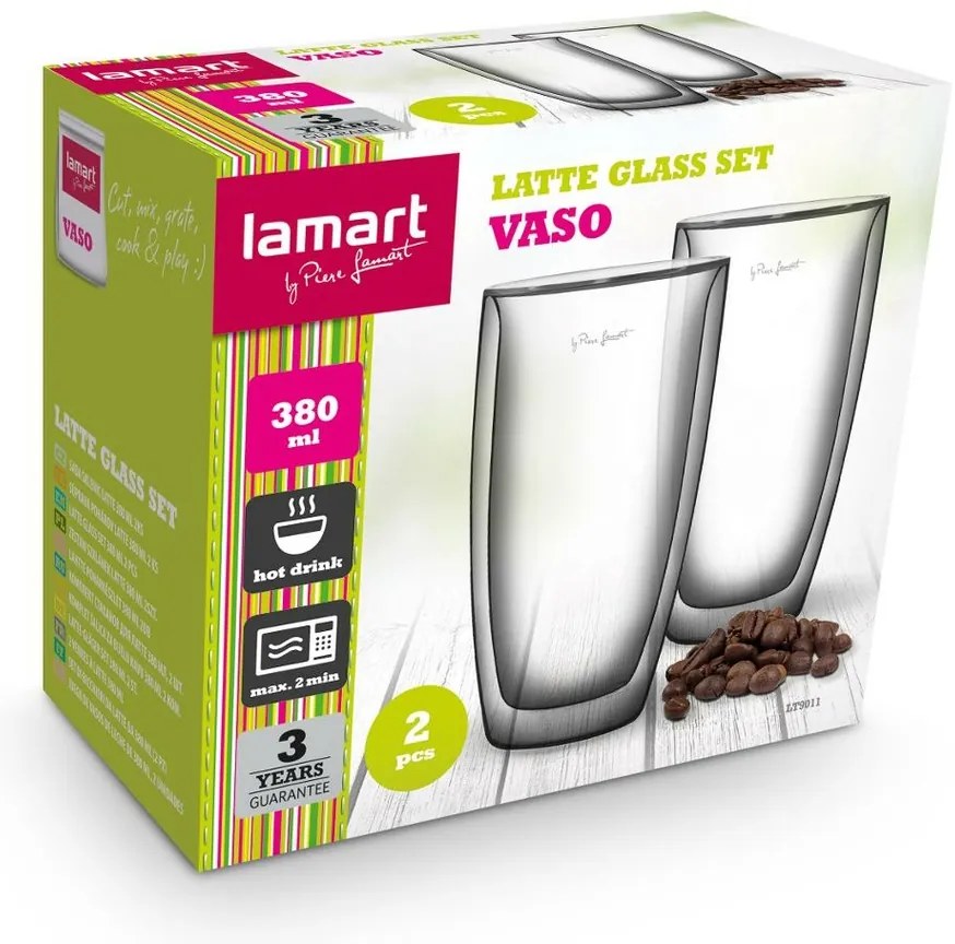 Lamart LT9011 set pahare Café Latté Vaso, 380 ml,2 buc.