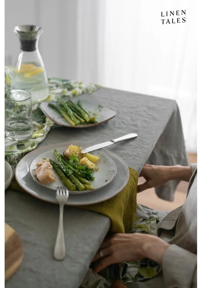 Față de masă din in 140x300 cm Khaki – Linen Tales