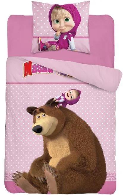 Lenjerie de pat copii Masha roz