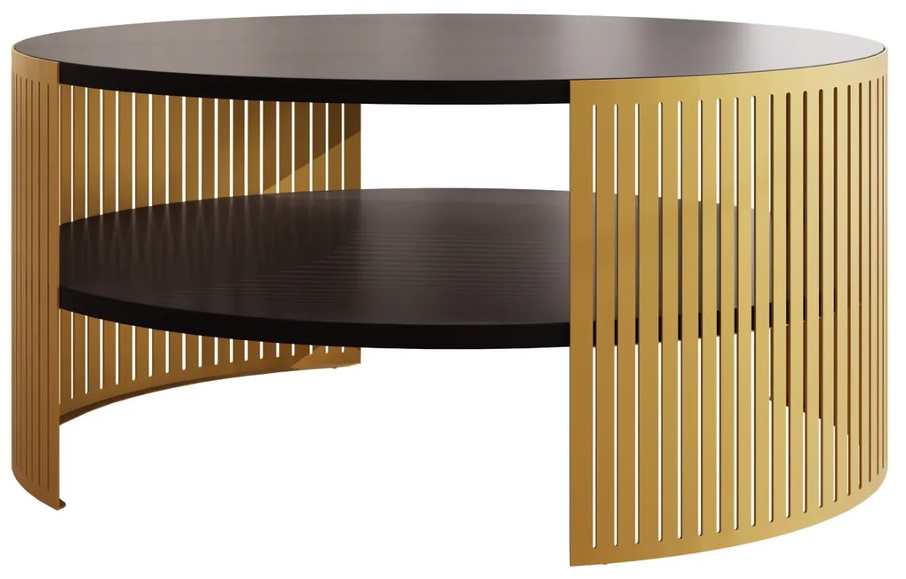 Măsuță de cafea Zentono Gold (auriu + Negru molet) . 1103774