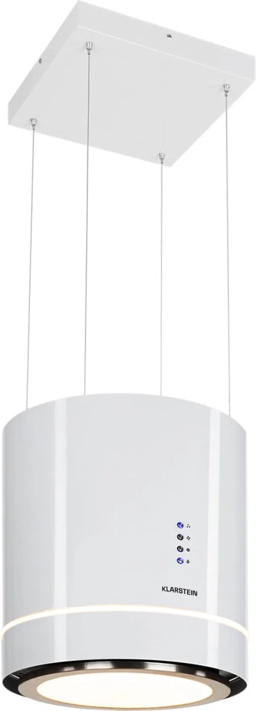 Klarstein Tron Ambience, hotă de tavan, Ø 38 cm, recirculare 521 m³ / h, LED, alb
