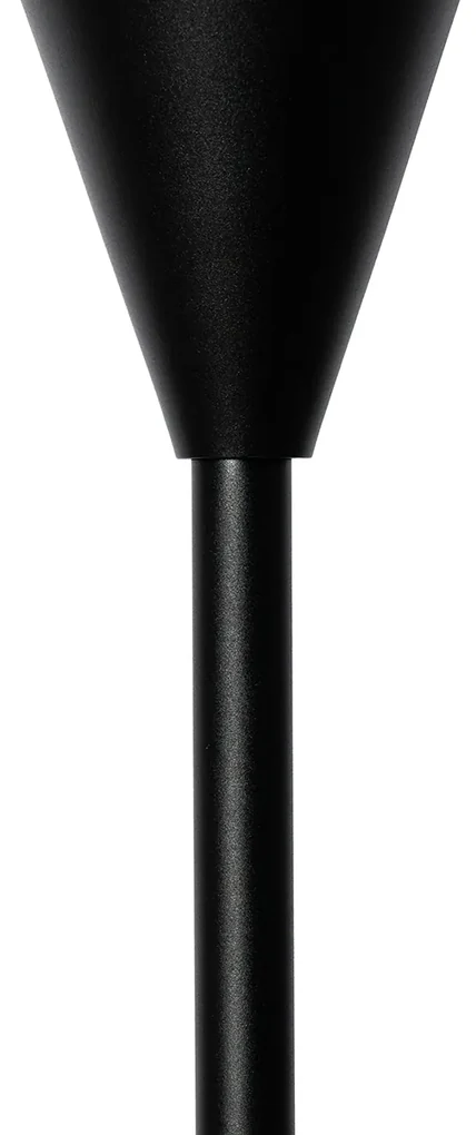 Lampa de podea modernă neagră cu sticlă fumurie - Drop