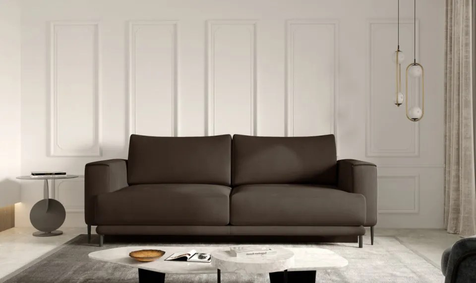 Canapea tapitata, extensibila, cu spatiu pentru depozitare, 260x90x95 cm, Dalia 02, Eltap (Culoare: Mustar / Nube 45)