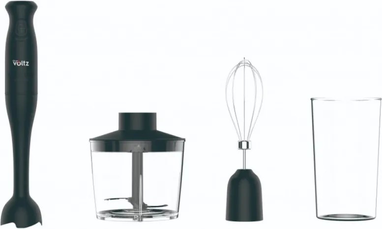 Set blender manual, tocator si mixer 3in1 Oliver Voltz OV51112PC, 250 W, 0,7 l, Negru