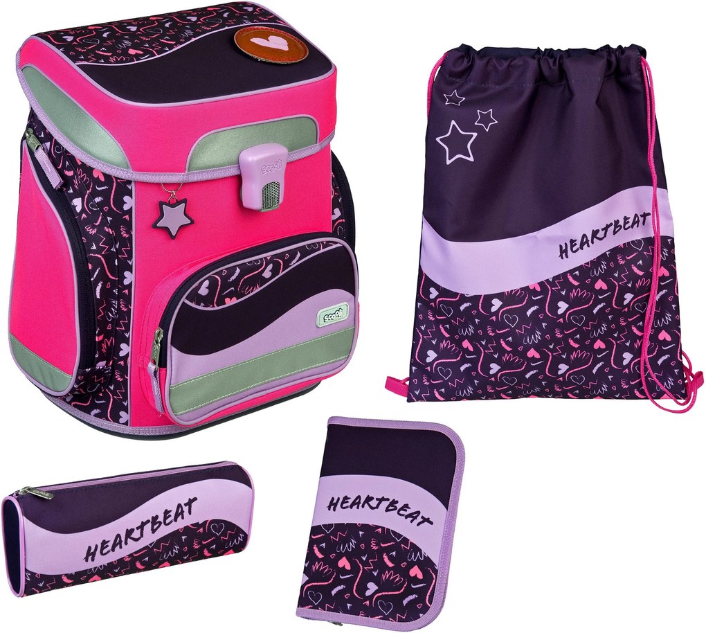 Set ghiozdan 5 piese EasyFit Girls roz