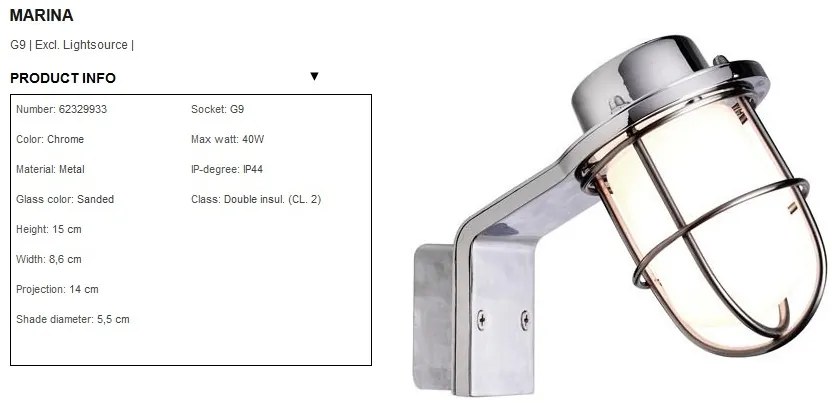 Aplica de perete exterior IP44 Marina 62329933 DFTP
