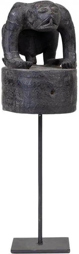 Decoratiune neagra din lemn 38 cm Hat From Enggano