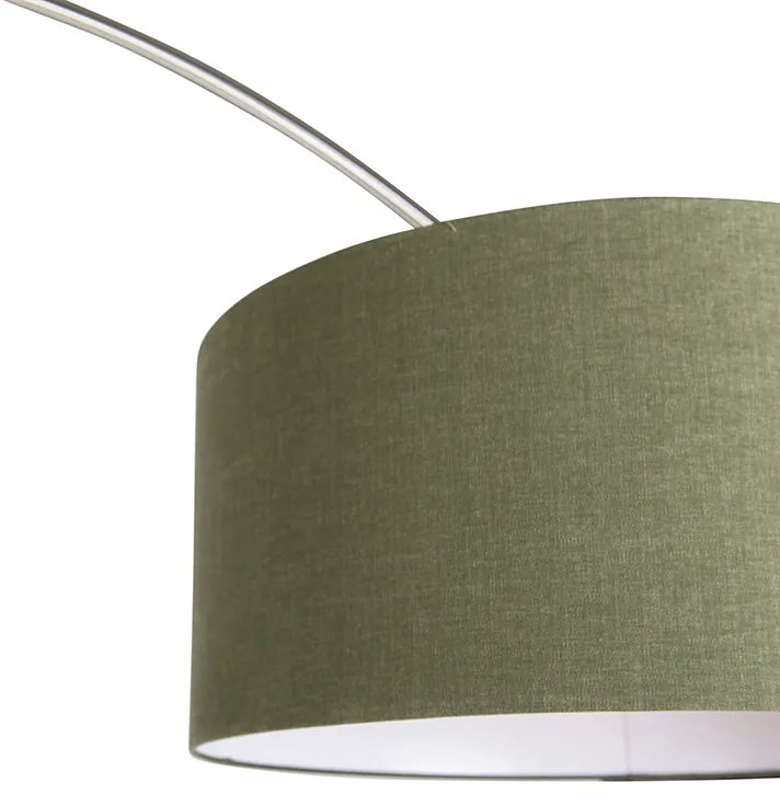 Lampă cu arc din oțel cu abajur verde mușchi 50/50/25 - XXL