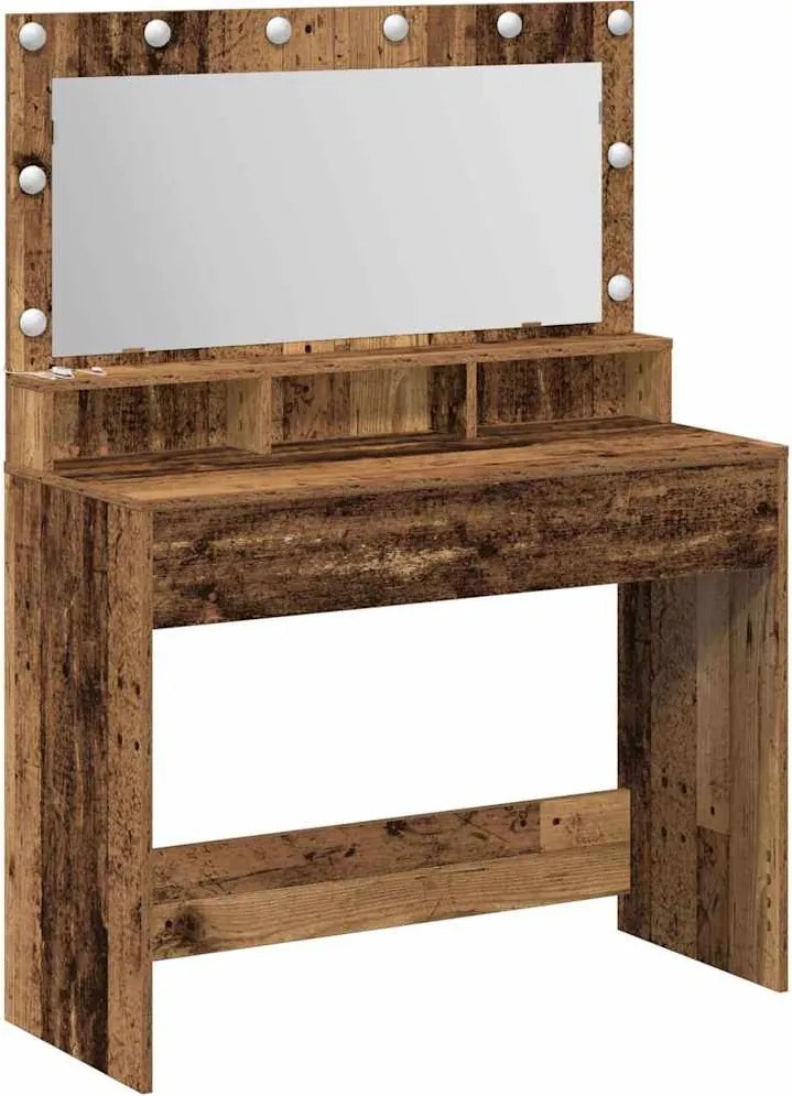 vidaXL Masă de Machiaj Lemn vechi 100 x 41 x 135 cm Lemn compozit