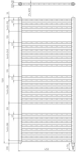 Radiator portprosop electric pentru baie Aqualine DIRECT-E 400W/230V 132 cm alb