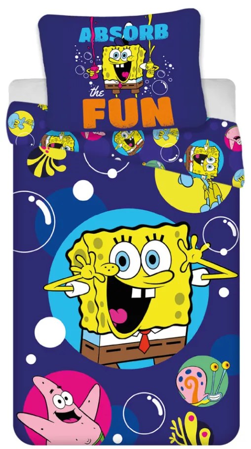 SpongeBob Fun copii, lenjerie de pat pentru grădiniță 100×135cm, 40×60 cm