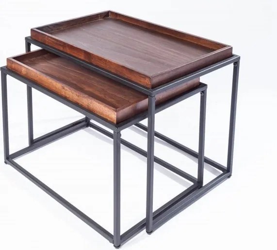 Set de 2 masute laterale design industrial Elements