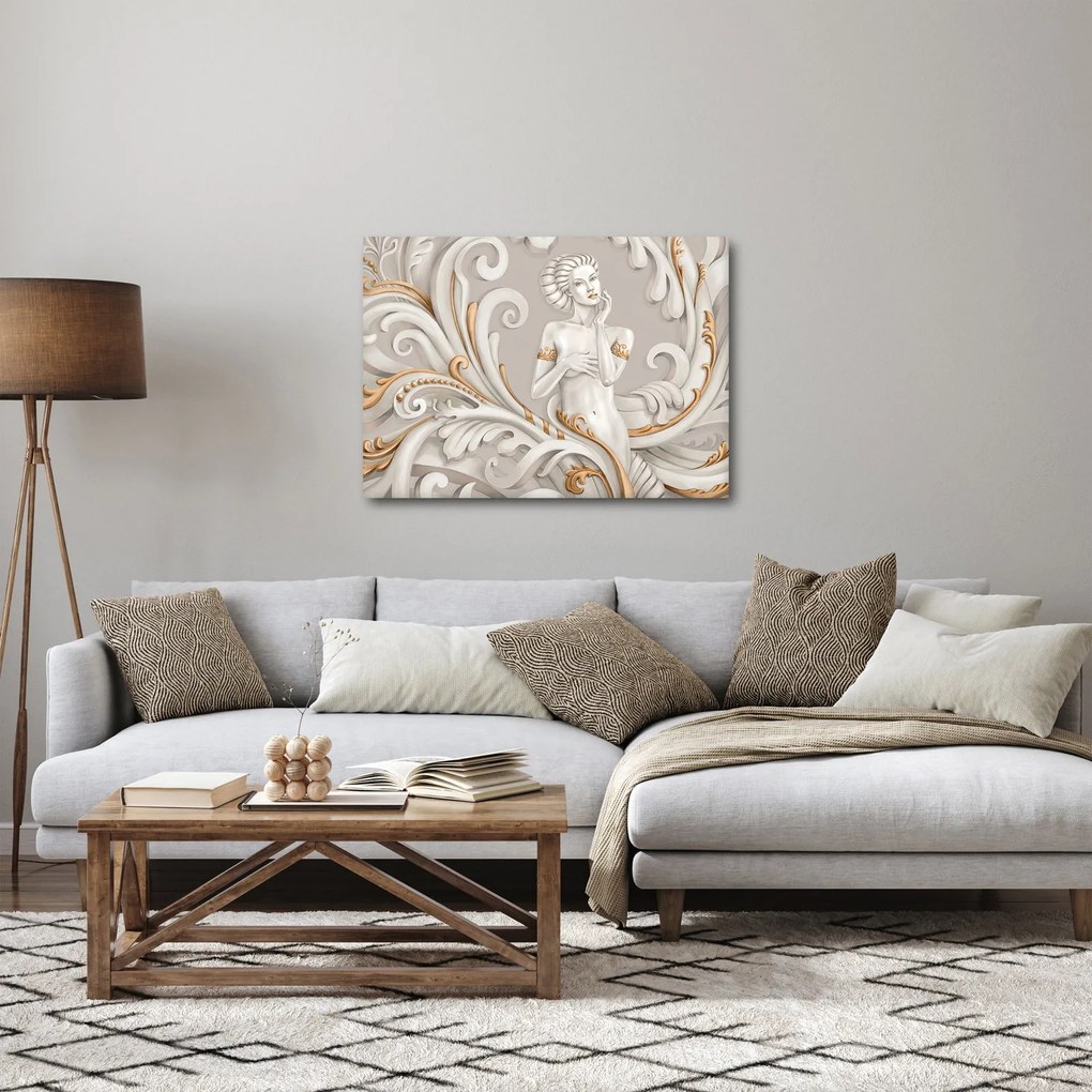 Tablou - Imagine a zeiței într-un fundal ornamental (70x50 cm)