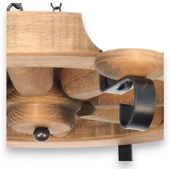 Brilagi - Candelabru cu lanț ROATA, 8xE14/40W/230V, Ø 70 cm, fag