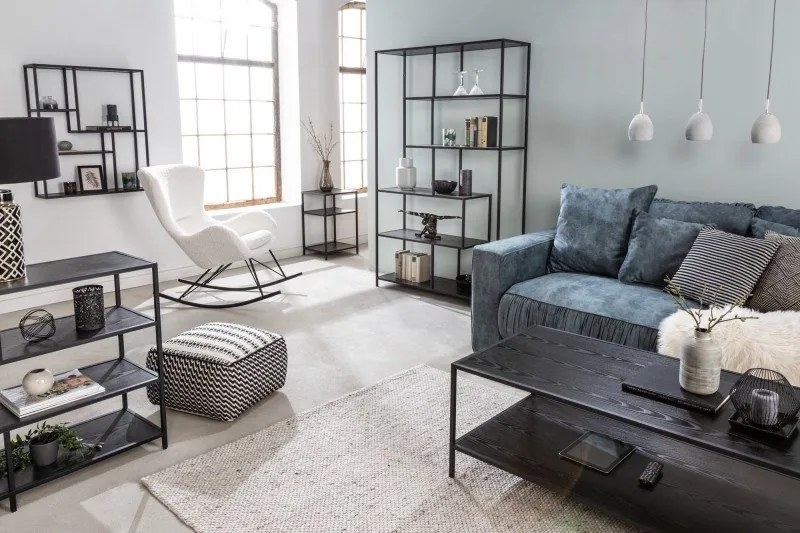 Raft design industrial Slim Line 185x115cm, negru