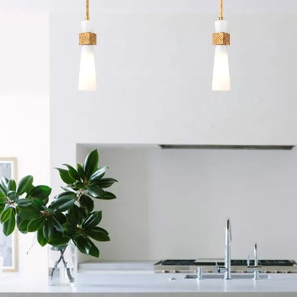 Elstead KRISTY-MP-DG-OPAL - Pendul pe tijă KRISTY, 1xE27/40W/230V, Ø 15,2 cm, finisaj cupru