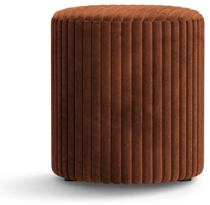 Taburet cărămiziu cu tapițerie din catifea reiată Dia – Micadoni