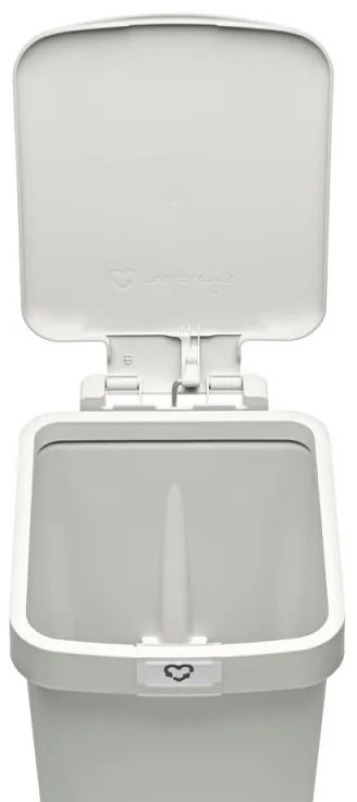 Coș cu pedală Brabantia StepUp 1008476, 10 L, Materiale ecologice, Deschidere mare, Gri deschis