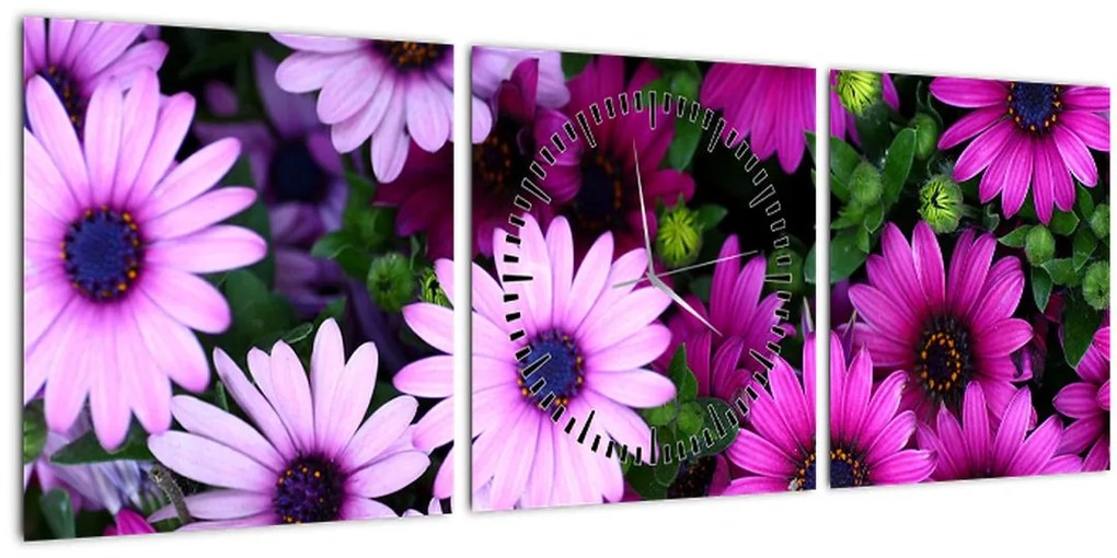 Tablou - Flori (cu ceas) (90x30 cm)