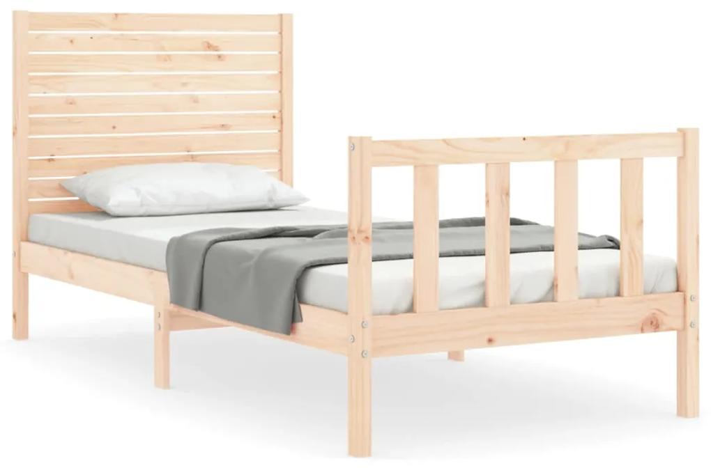 3193171 vidaXL Cadru de pat cu tăblie single, lemn masiv