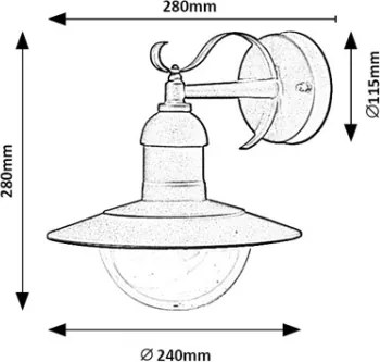 Brilagi - Aplica de exterior MOLDE 1xE27/60W/230V IP44 negru