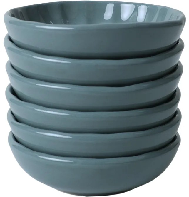 Set of 6 stoneware bowls Laguna 12 cm, petrol blue