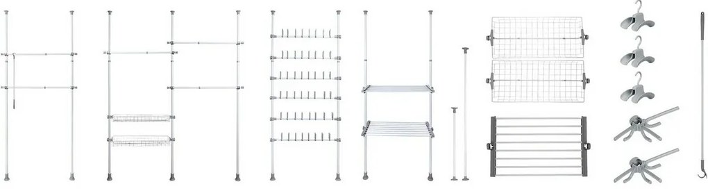 Wenko Set de 2 bare telescopice orizontaleHerkules, alb