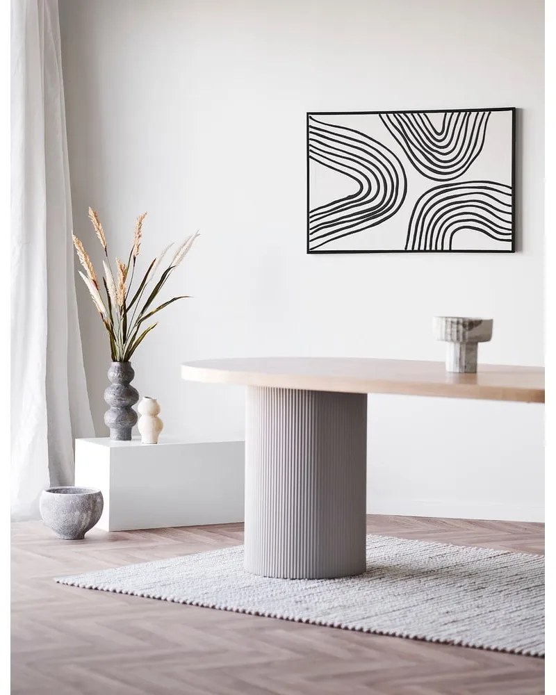 Masă de dining cu blat cu aspect de lemn de frasin 100x220 cm Solva – House Nordic