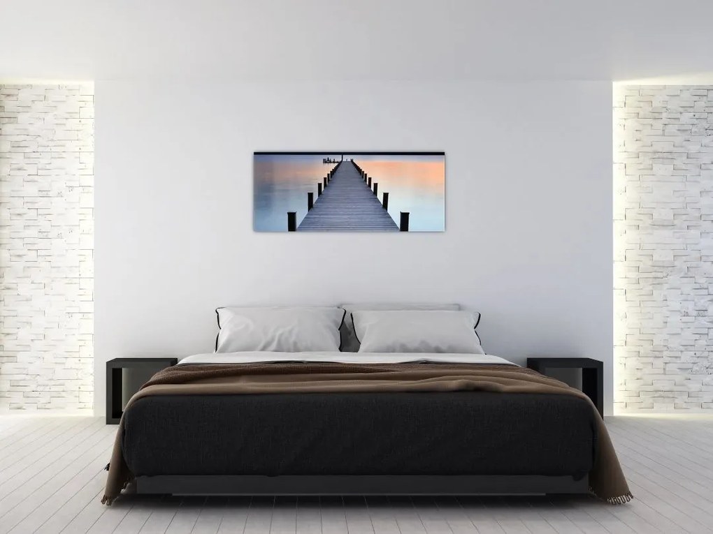 Tablou - Ponton de la Lacul Starnberger, Bavaria, Germania (120x50 cm)